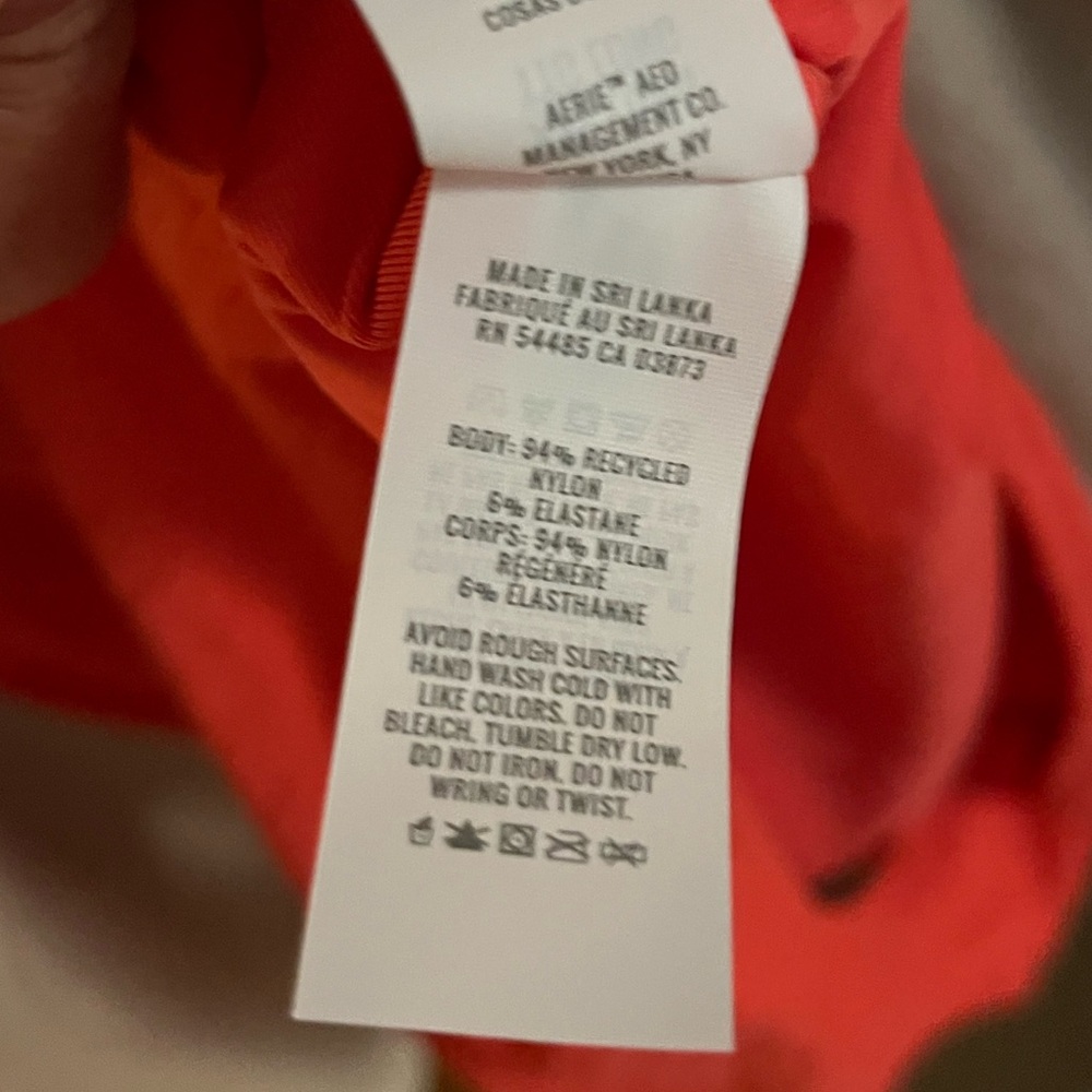 Aerie Women’s Swim One Piece Cutout Scoop Neck Jacquard NWT Calypso Red XXL long - Picture 4 of 9